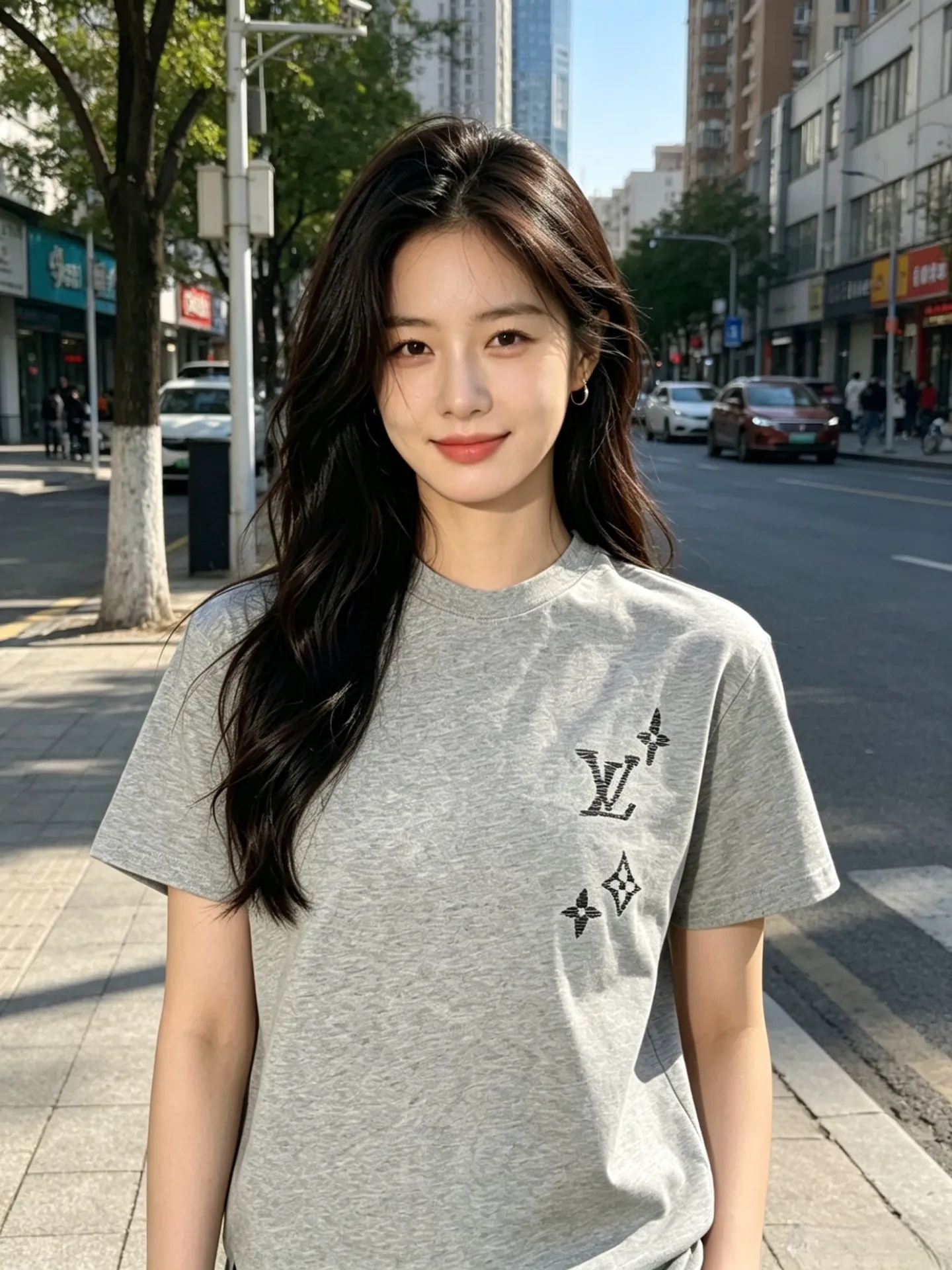 Louis Vuitton/Louis Vuitton presbyopia logo embroidered short sleeves